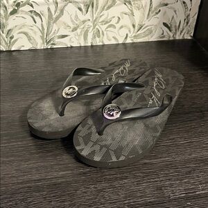 Michael Kors Black Flip-Flop Sandals